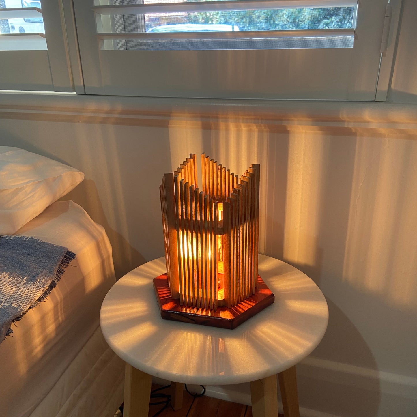Sloped Hexagon Bedside Lamp