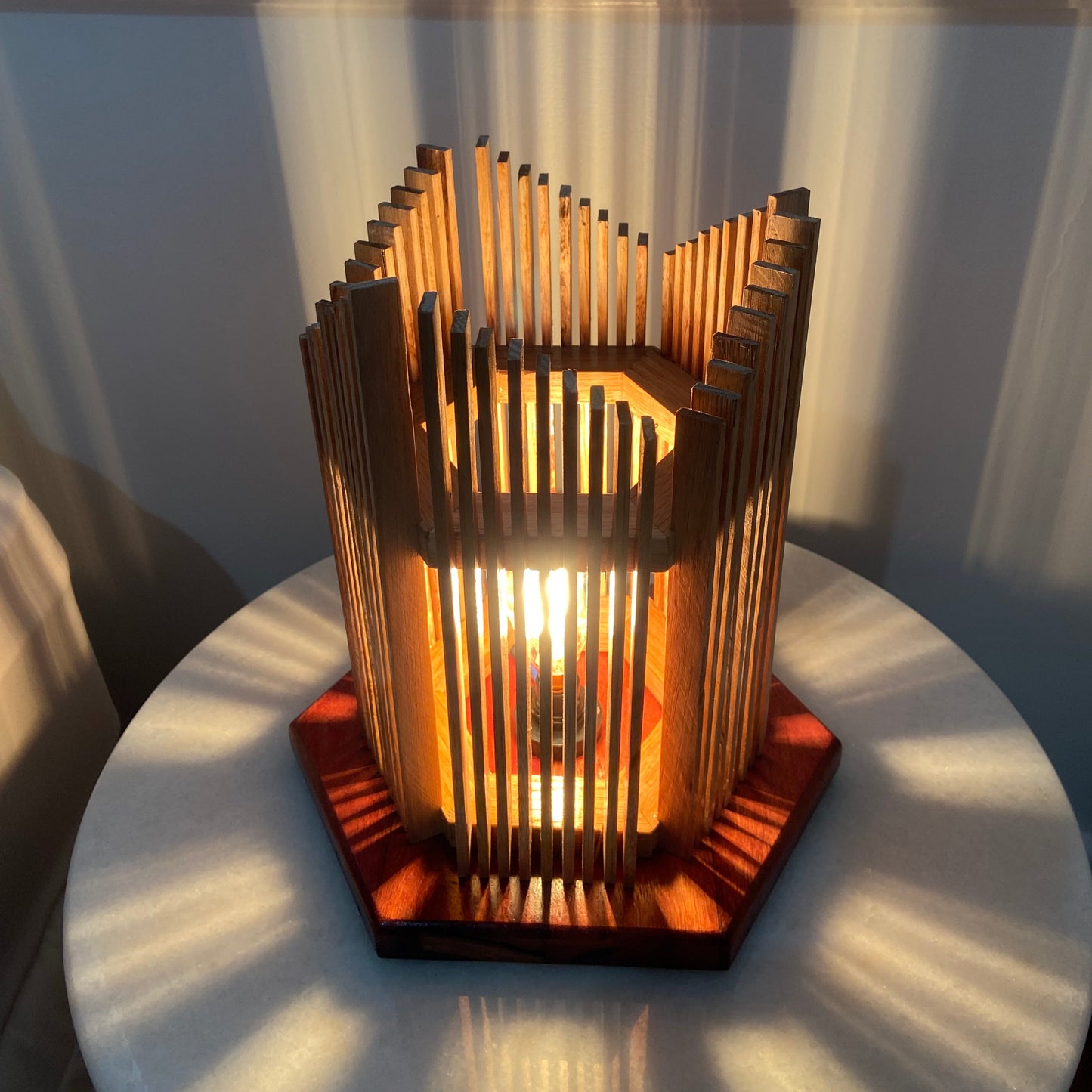 Sloped Hexagon Bedside Lamp