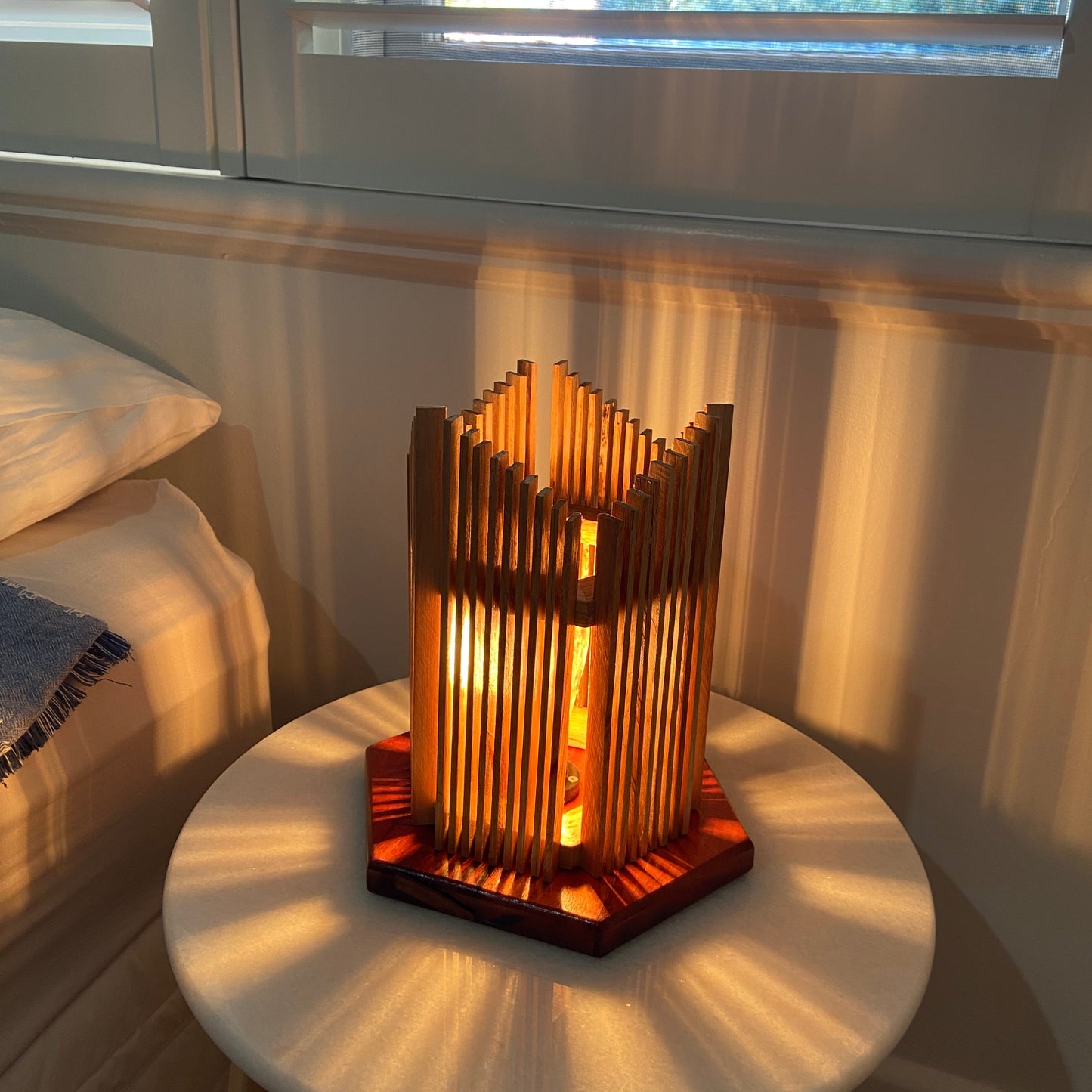 Sloped Hexagon Bedside Lamp