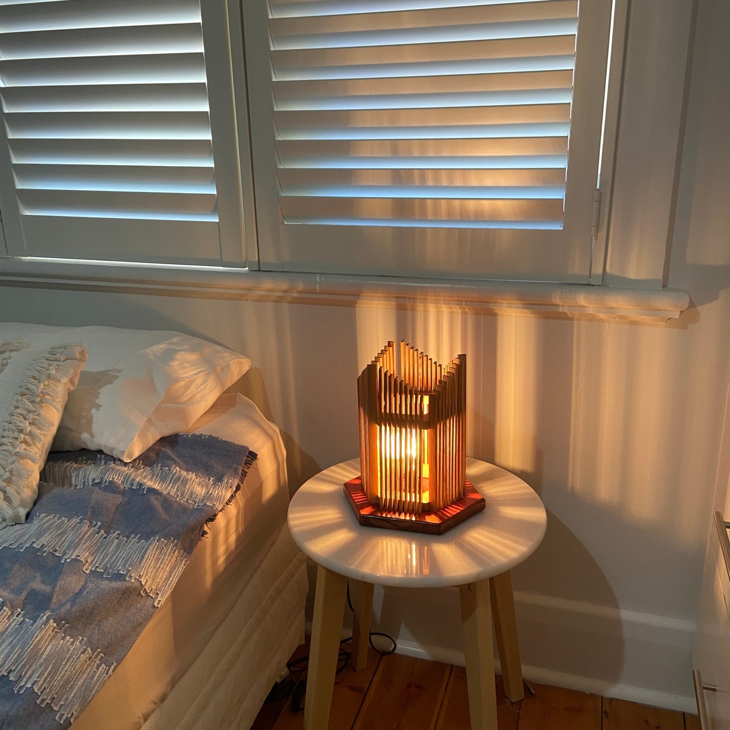 Sloped Hexagon Bedside Lamp