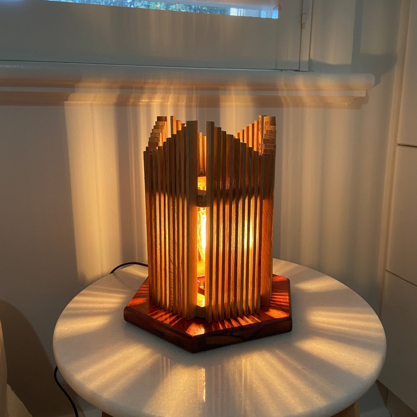 Sloped Hexagon Bedside Lamp