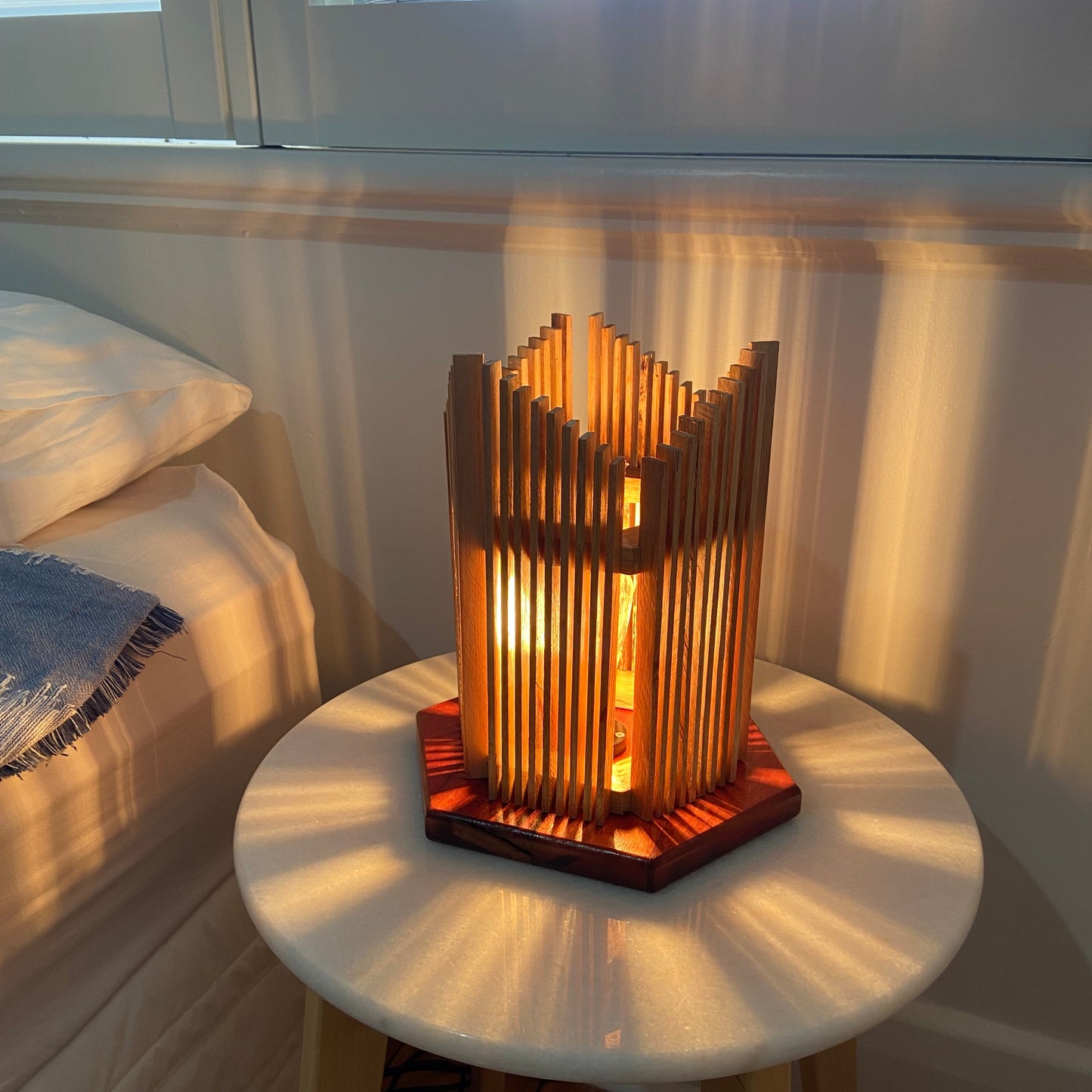 Sloped Hexagon Bedside Lamp