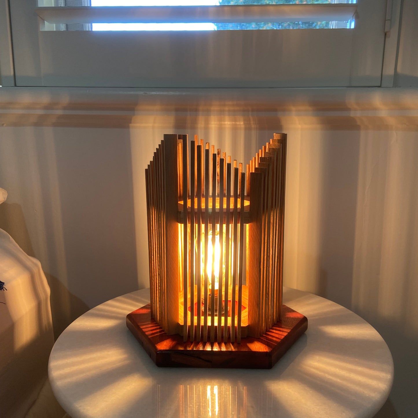 Sloped Hexagon Bedside Lamp