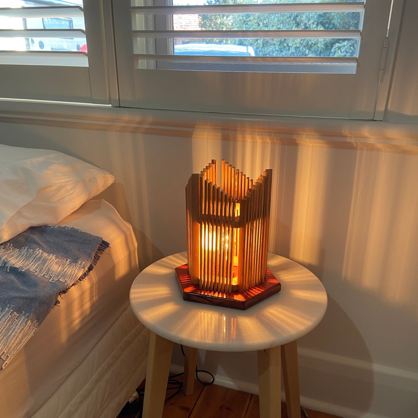 Sloped Hexagon Bedside Lamp